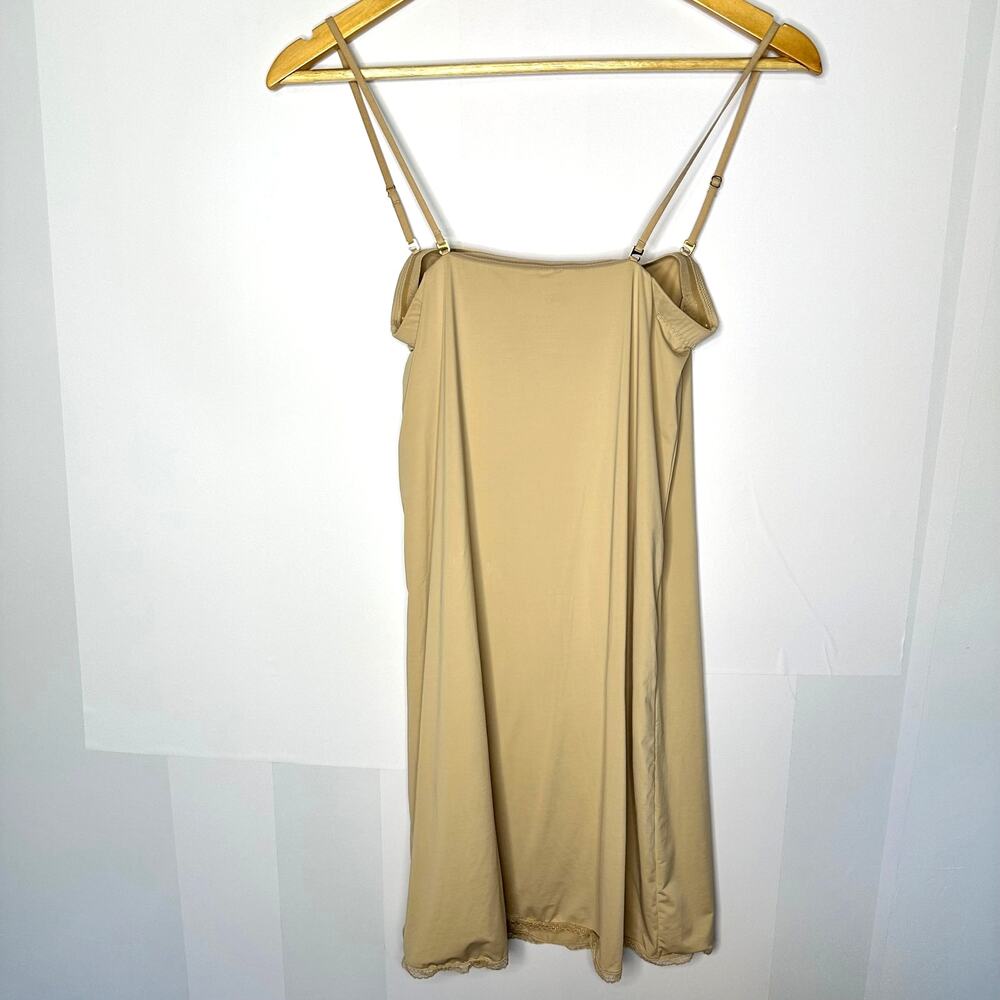 NATORI Nude Soft Stretchy Chemise Lace Trim Slip Dress Women's Small - Picture 4 of 5